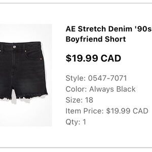 American Eagle stretch denim 90s boyfriend short